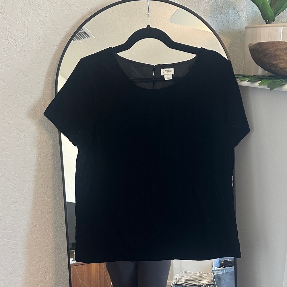 J. Crew Black Velvet Women's Top